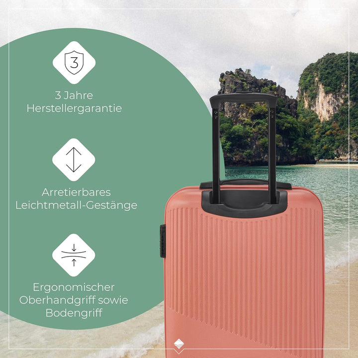 travelite 4-Rad Handgepäck Koffer klein 37 Liter, Gepäck Serie BALI: ABS Hartschalen Trolley erfüllt