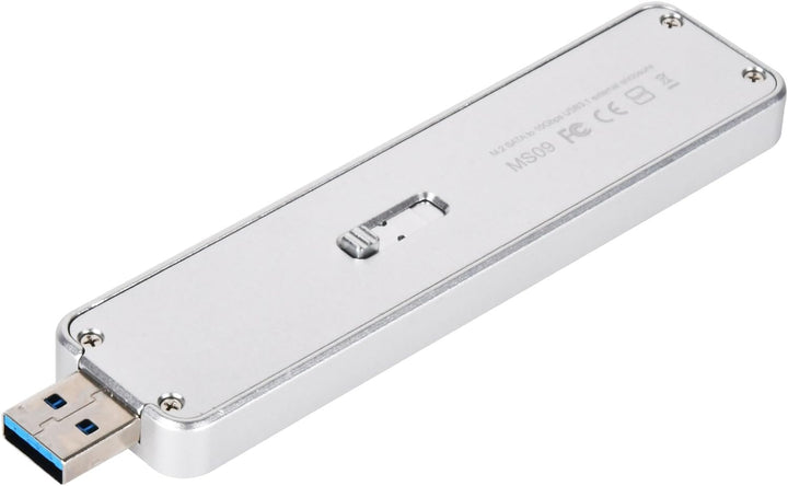 SilverStone SST-MS09S - Externes SATA zu M.2 SSD-Gehäuse, USB 3.1 Gen.2, silber, SST-MS09S