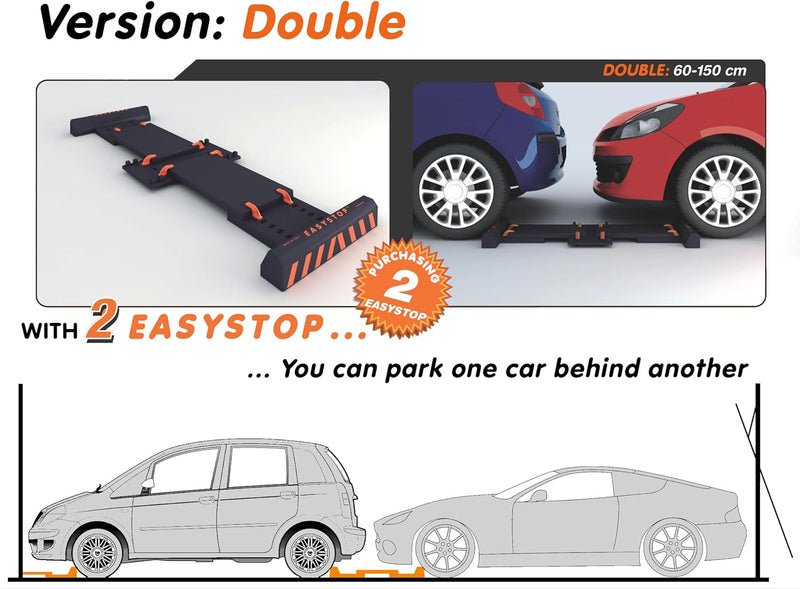 Kit Garage Easystop. Radstopper + Autotürschutz. Verstellbar