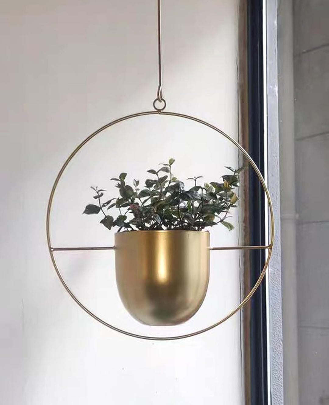 LIKEUDO 2 Stück Gold Metall Decke Hängende Blumentopf Hängende Blumenampel Sukkulenten Pflanzen Häng