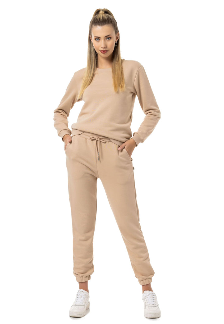 Red Bridge Damen Freizeitanzug Jogginganzug Hose Sweatshirt Premium Basic M Beige, M Beige