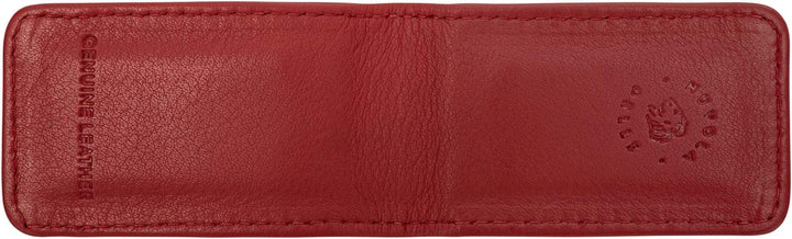 Nuvola Pelle Geldclip magnetisch aus echtem Nappaleder mit Magnet für Damen und Herren Rot, Rot