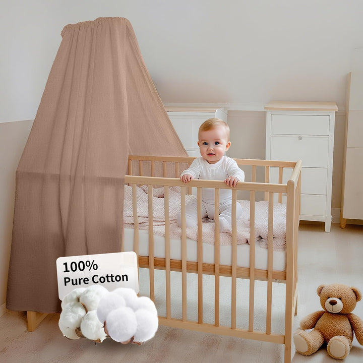 Babybettbezug, handgefertigt aus 100% Baumwollmusselin, Stoffbezug für die heimische Bettdekoration