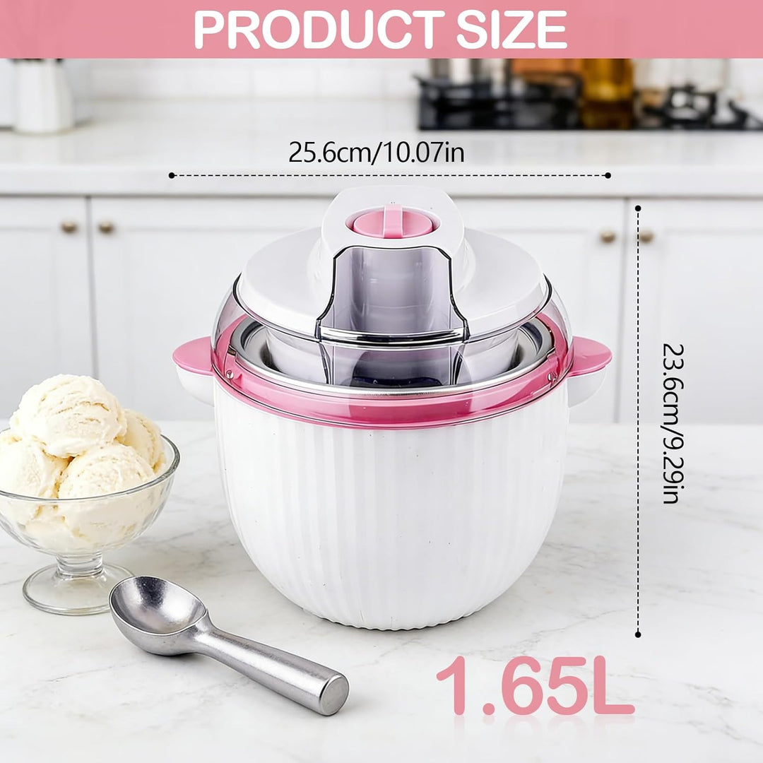 Eismaschine, 1,65 L Softeismaschine mit Zwei Geschwindigkeitsstufen zur Bereitet Eiscreme Sorbets Fr