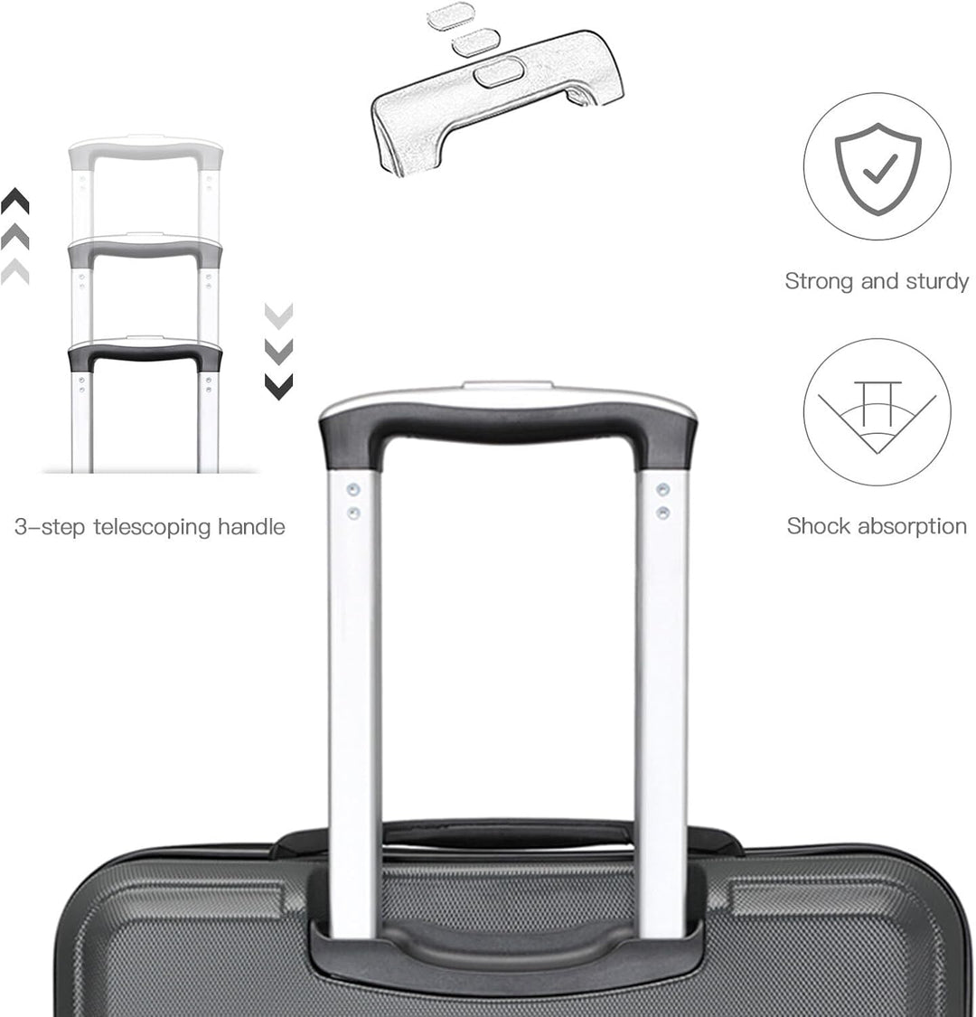 KONO Koffer Trolley Hartschale Handgepäck Zwillingsrollen Leichtgewicht ABS Kabinentrolley Reisekoff