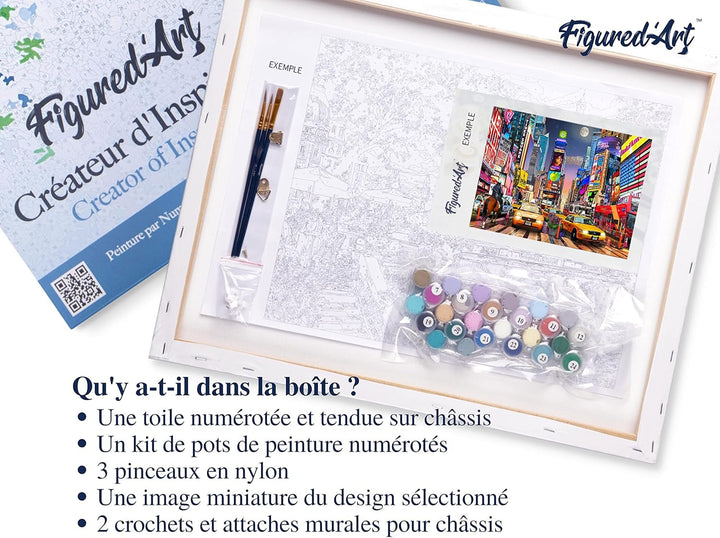 Figured'Art Malen Nach Zahlen Erwachsene Mit Rahmen Timesquare - Paint by Numbers Basteln DIY Bastel