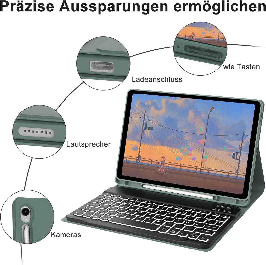 IVEOPPE Tastatur für Samsung Galaxy Tab S9FE/S10FE 10.9", Hülle Tastatur Galaxy Tab S9/S10FE 2025, M