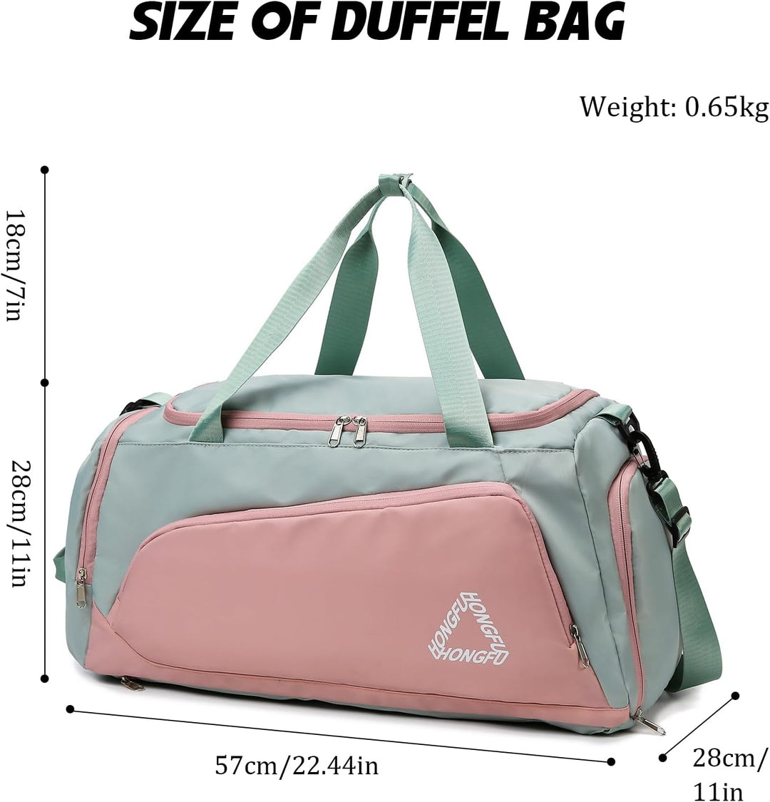 Sporttasche Damen 45L Reisetasche mit Schuhfach Nassfach Wasserdicht Weekender Travel Gym Duffle Bag