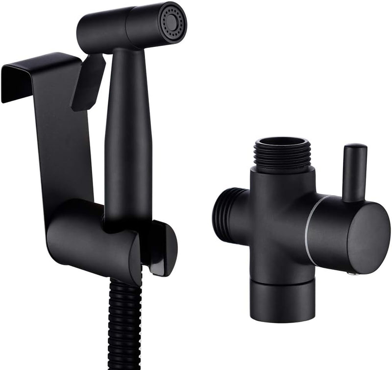 Tecmolog Bidet Handbrause Set Edelstahl Handheld Bidet Sprayer für Toilette Schwarz Handbrause WC mi