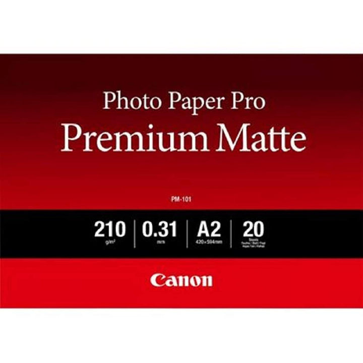 Canon Fotopapier PM-101 Premium matt - DIN A2, 20 Blatt (210 g/qm) für Tintenstrahldrucker 2511819,