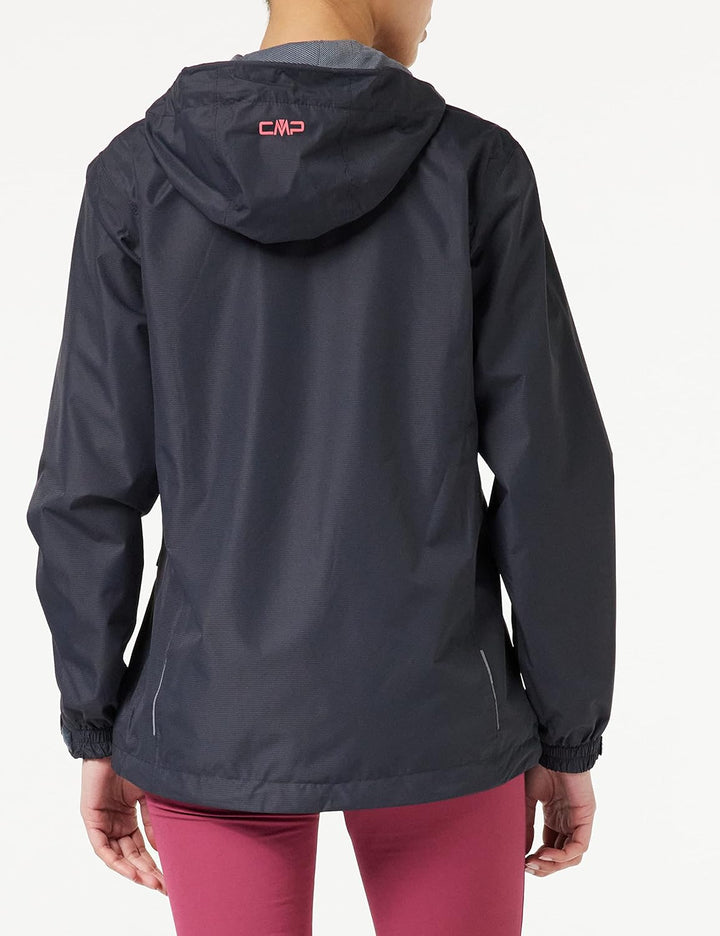 CMP Damen Regenjacke Woman Rain Jacket Fix Hood XXS Anthrazit-glanz, XXS Anthrazit-glanz