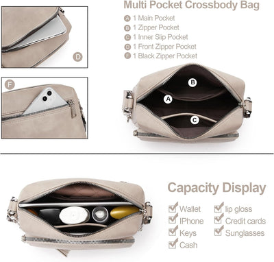 CLUCI Umhängetasche Damen, Crossbody Bag Breiter Gurt, Handy PU Leder, Handtasche , Schultertasche K