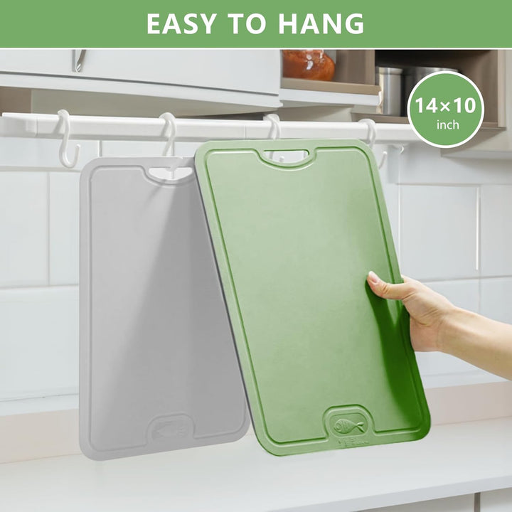 Gintan Flexibles TPU Schneidebrett, BPA-frei, mit Messer- und Saftrille, kratzfeste flexible Schneid