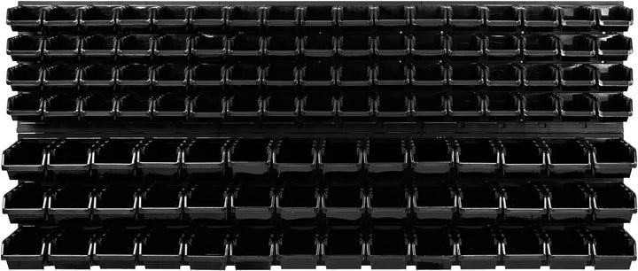 Lagersystem Werkstattregal | 172 x 78 cm | 110 stck. Box | Wandregal mit Stapelboxen - Wandplatten E