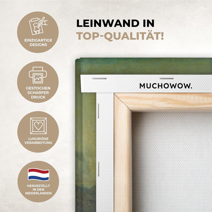 MuchoWow Leinwand Bilder, Einzigartige Wanddeko mit Rahmen, Mona Lisa - Leonardo da Vinci, Wandbilde