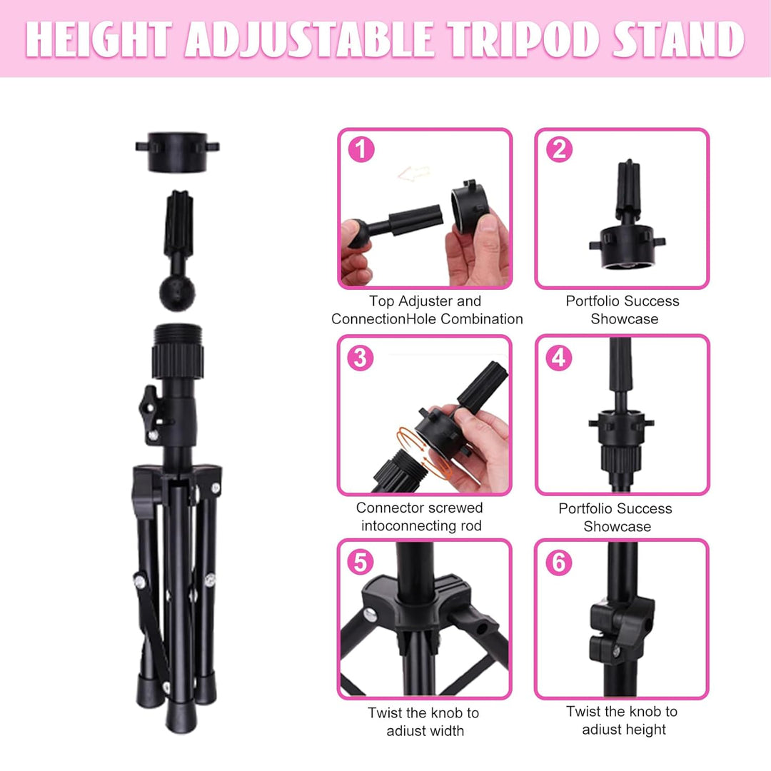 Opini 45,7 cm langer Mannequinkopf aus Echthaar mit 100 % Echthaar, Kosmetikpuppenkopf für Friseure,