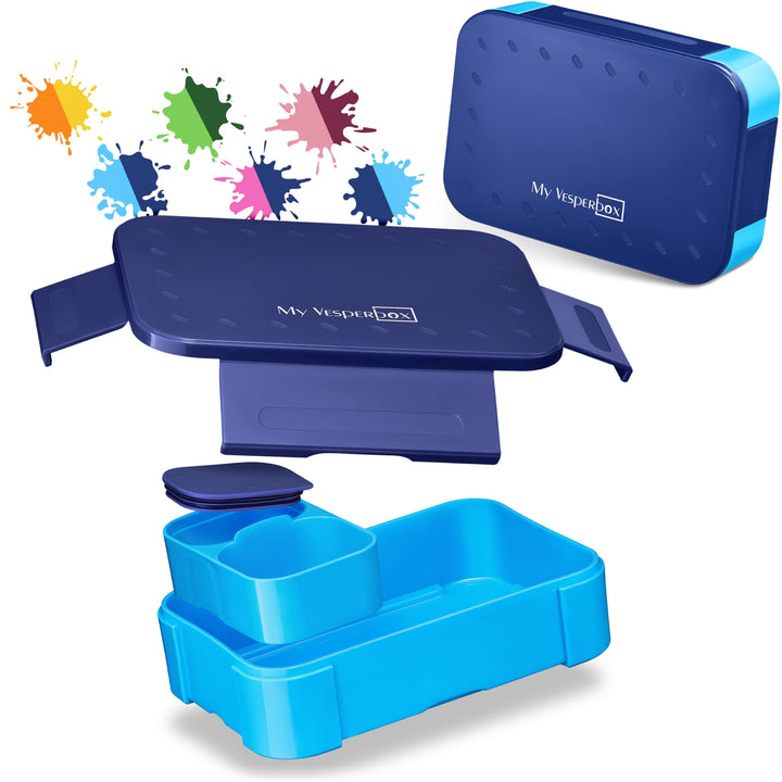 My Vesperbox® Brotdose für Kinder mit Fächern [MINI LITE] - Lunchbox mit Trennfächern - Bento Box -