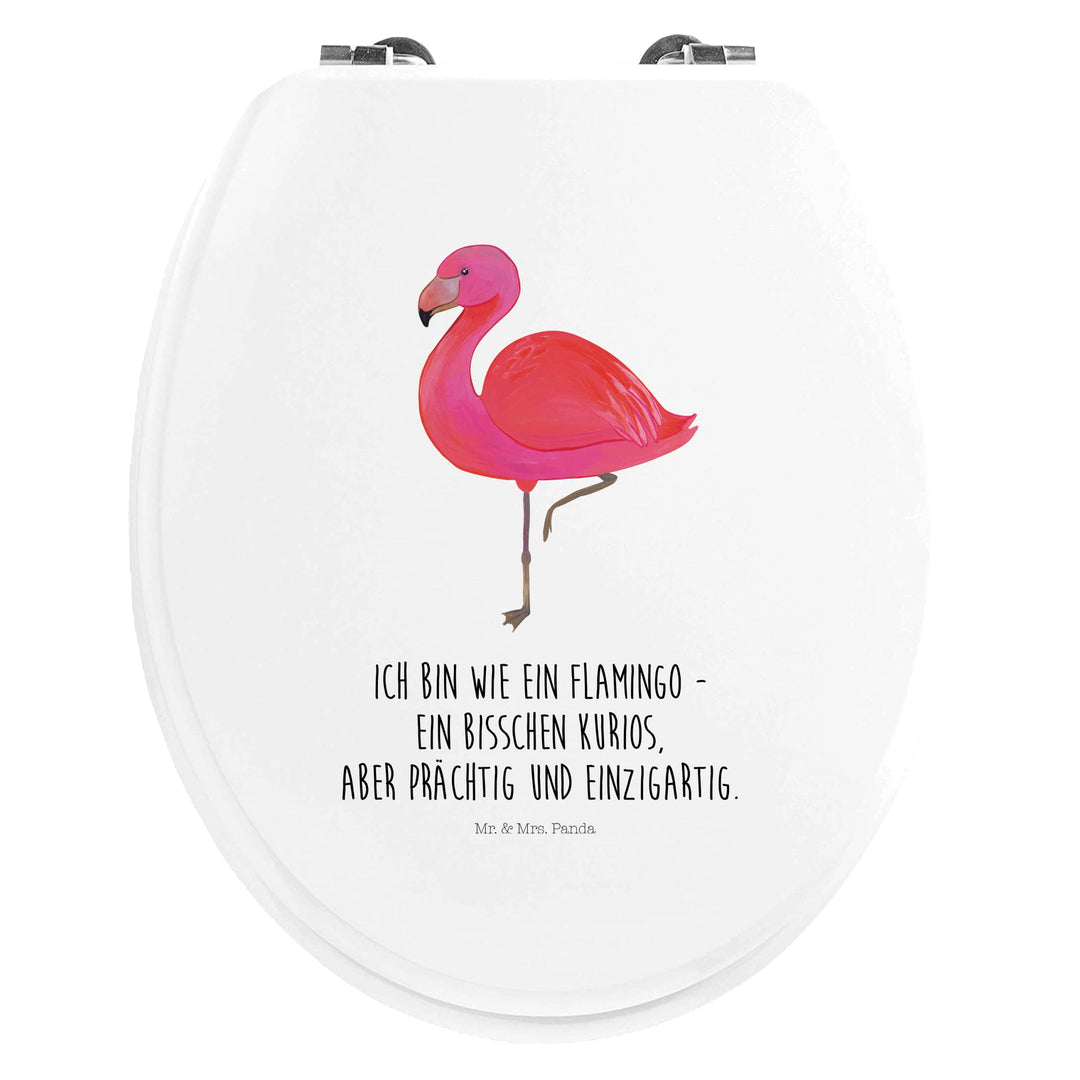 Mr. & Mrs. Panda Motiv WC Sitz Flamingo classic - Geschenk, WC-Sitz, einzigartig, Freundinnen, Ausse