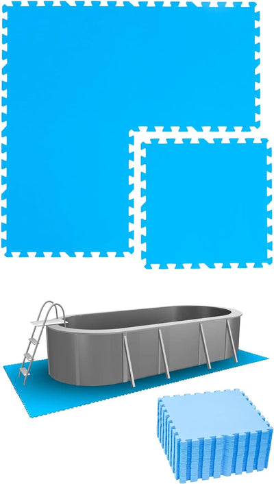 EYEPOWER 5,6m² Poolunterlage aus 24 grossen Matten - 50 x 50 x 1cm Dicke Poolmatte - Pool Unterlage