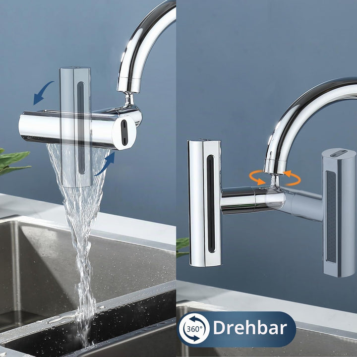 Wasserfallhahn für Küche, 360 ° drehbar – 4 Modi, Hochdruck, Adapter, Wasserhahn, Küche, Waschbecken