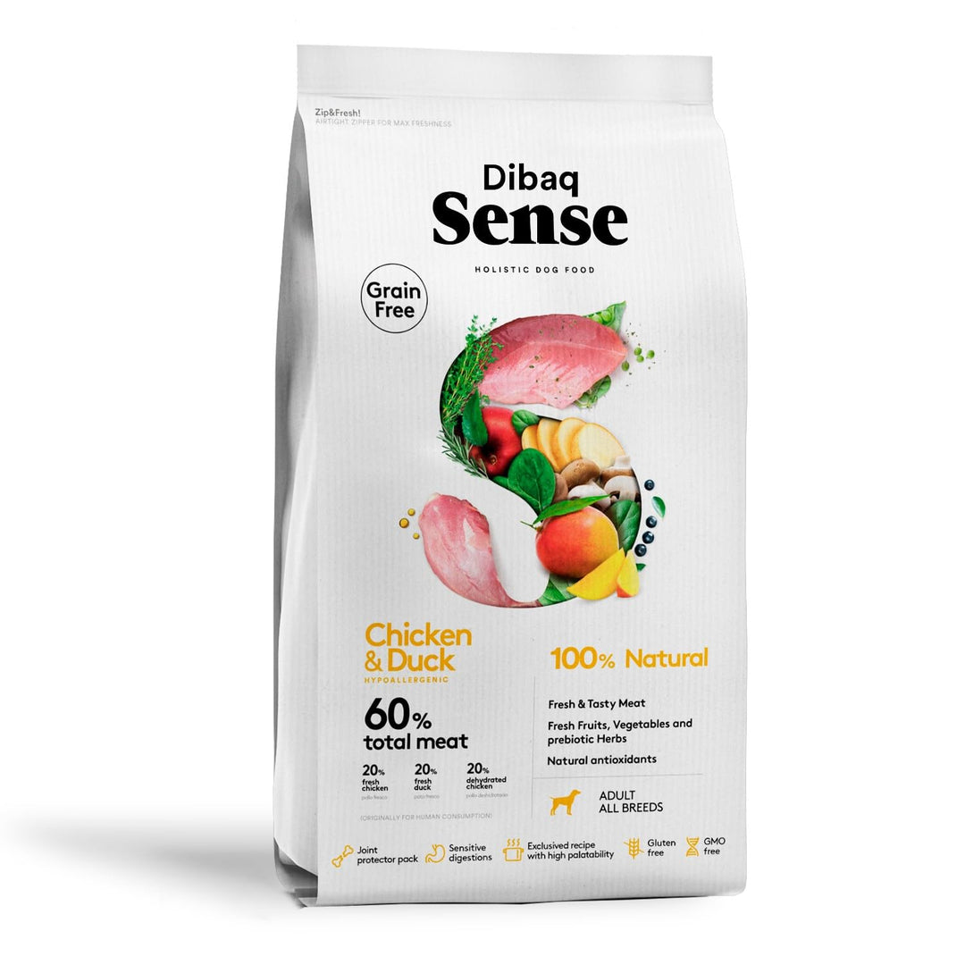 Dibaq Sense Grain Free Huhn & Ente, 100% natürliches Hundefutter 12 kg.