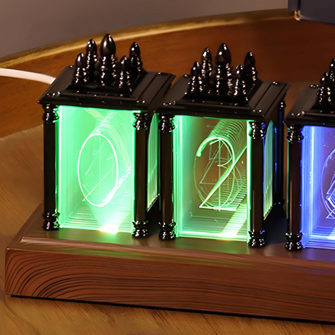 LIROPAU Nixie Tube Clock, RGB LED Röhrenuhr, Mit Power-Off-Memory-Funktion, DIY Datum und Uhrzeit, M