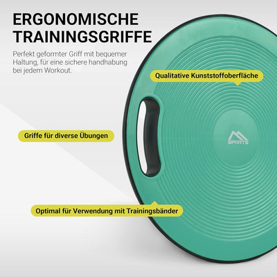 MSPORTS Balance Board Premium 40 cm Durchmesser inkl. Übungsposter und Work Out App GRATIS - Therapi