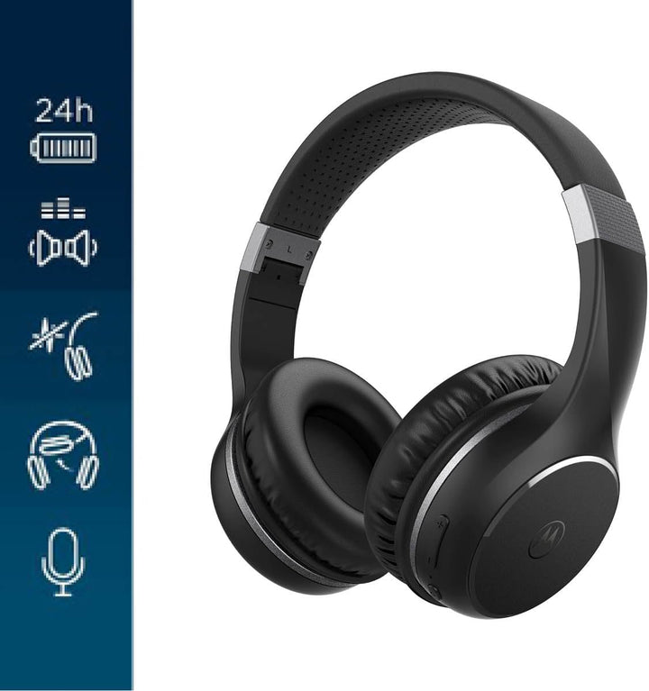 Motorola Sound Moto XT 220 | Kabellose Over-Ear-Kopfhörer mit 24 Stunden Spielzeit und Mikrofon | Pa