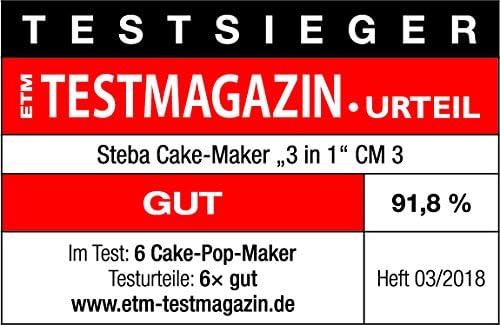 Steba CM 3 Cake-Maker "3 in 1",3 antihaftbeschichtete Platten für Cake-Pops, Muffins und Donuts,Plat