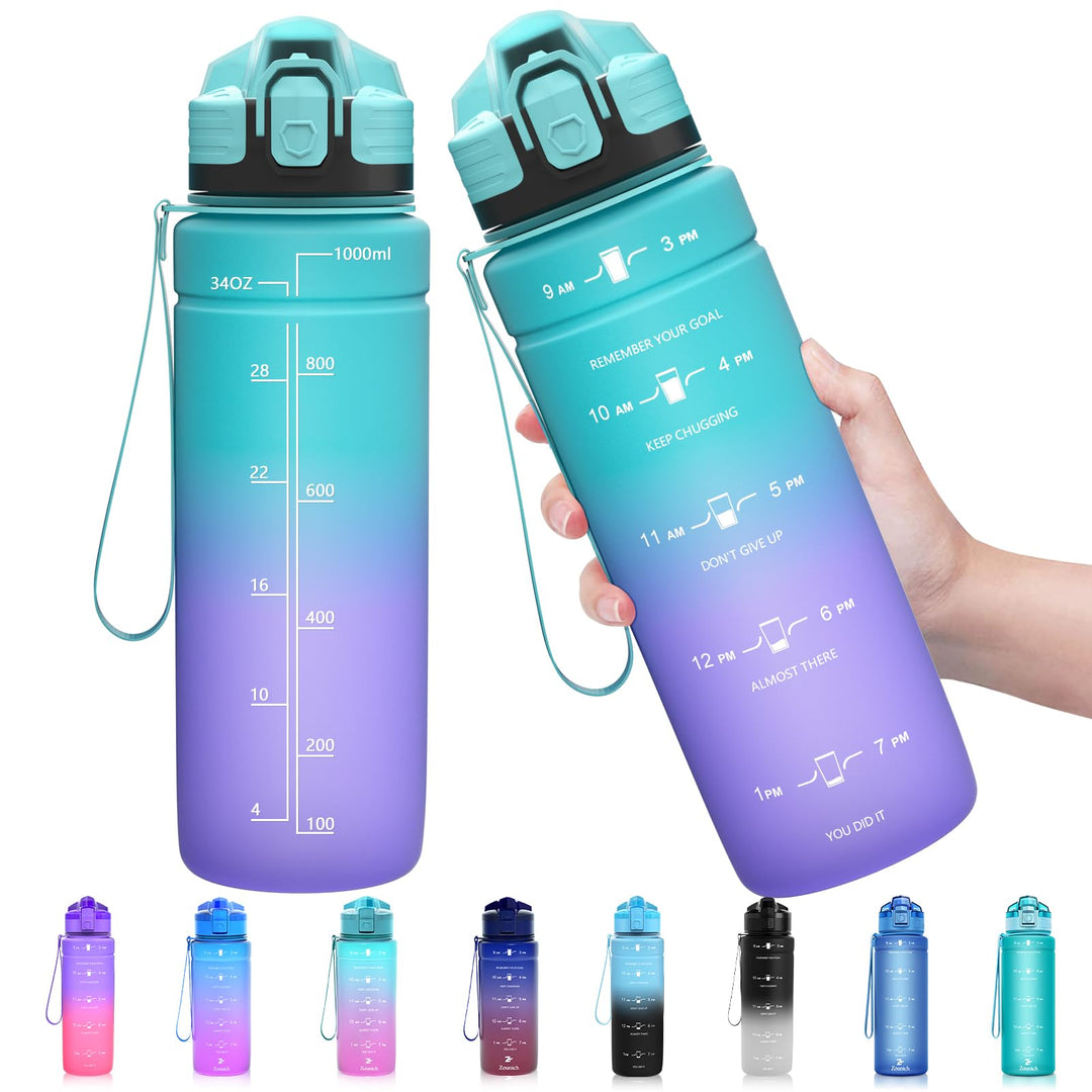 Zounich Trinkflasche Kinder Auslaufsichere 1L/700ml/500ml-BPA frei trinkflaschen Sport tritan Kunsts