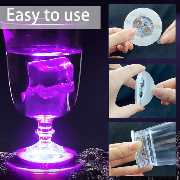 12 pcs LED-Untersetzer, LED Sticker Stimmungslichter, Bunt LED Untersetzer, Leuchtuntersetzer Rund,