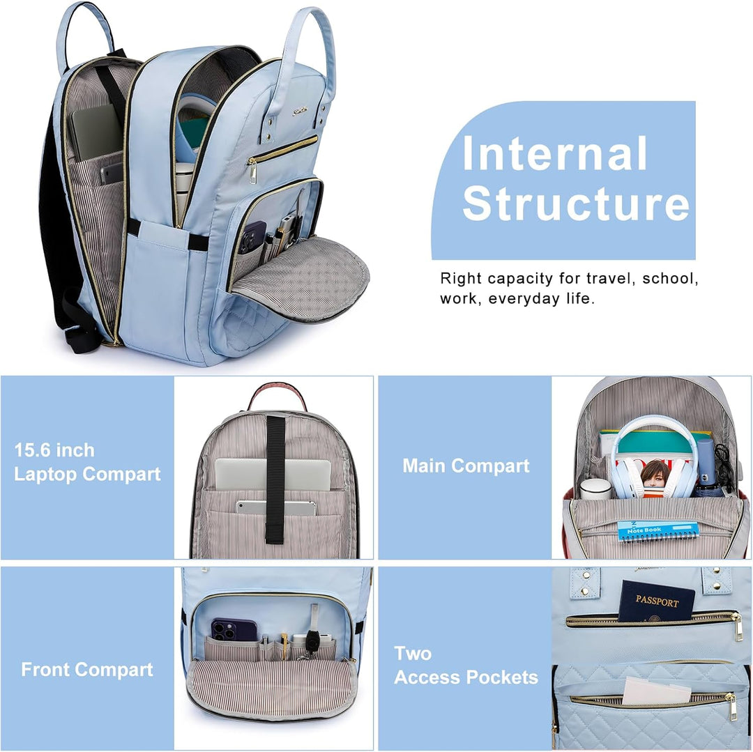 YAMTION Laptop Rucksack Damen,17.3 Zoll Schulrucksack Frauen Schultasche Mädchen Teenager Tagesrucks