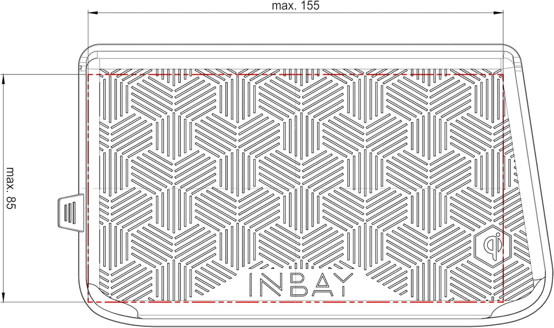 Inbay Qi-Smartphone-Ablagefach kompatibel mit VW Sportsvan (5G) Facelift ab 10/2017
