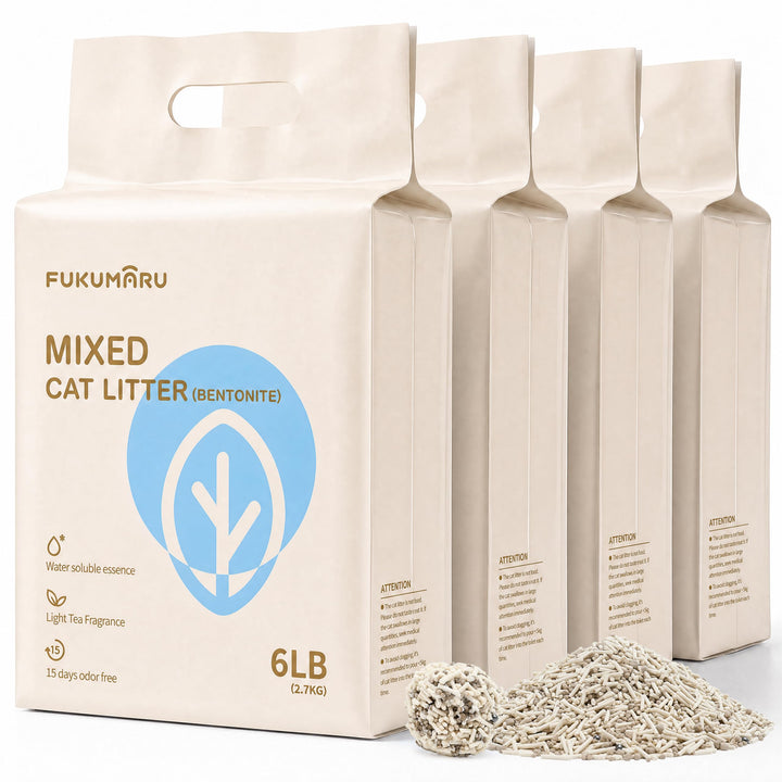 FUKUMARU Tofu Katzenstreu 10.8kg - Klumpende Katzenstreu, Tofu und Bentonit Katzenstreu, staubfrei u