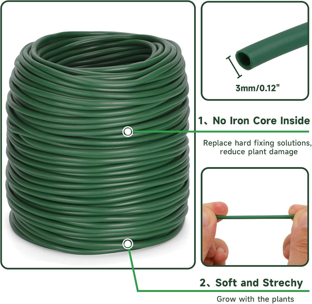 KINGLAKE Hohlschnur, Bindeschlauch 3mm x 100m, Pflanzenschnur Gartenschnur Wetterfest Reissfest, Pfl