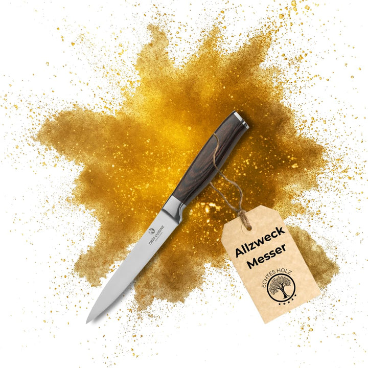 CHEF CUISINE Allzweckmesser, Rostfreier Klingenstahl, Geschmiedet, Handgeschliffen &amp; poliert, Fugenl