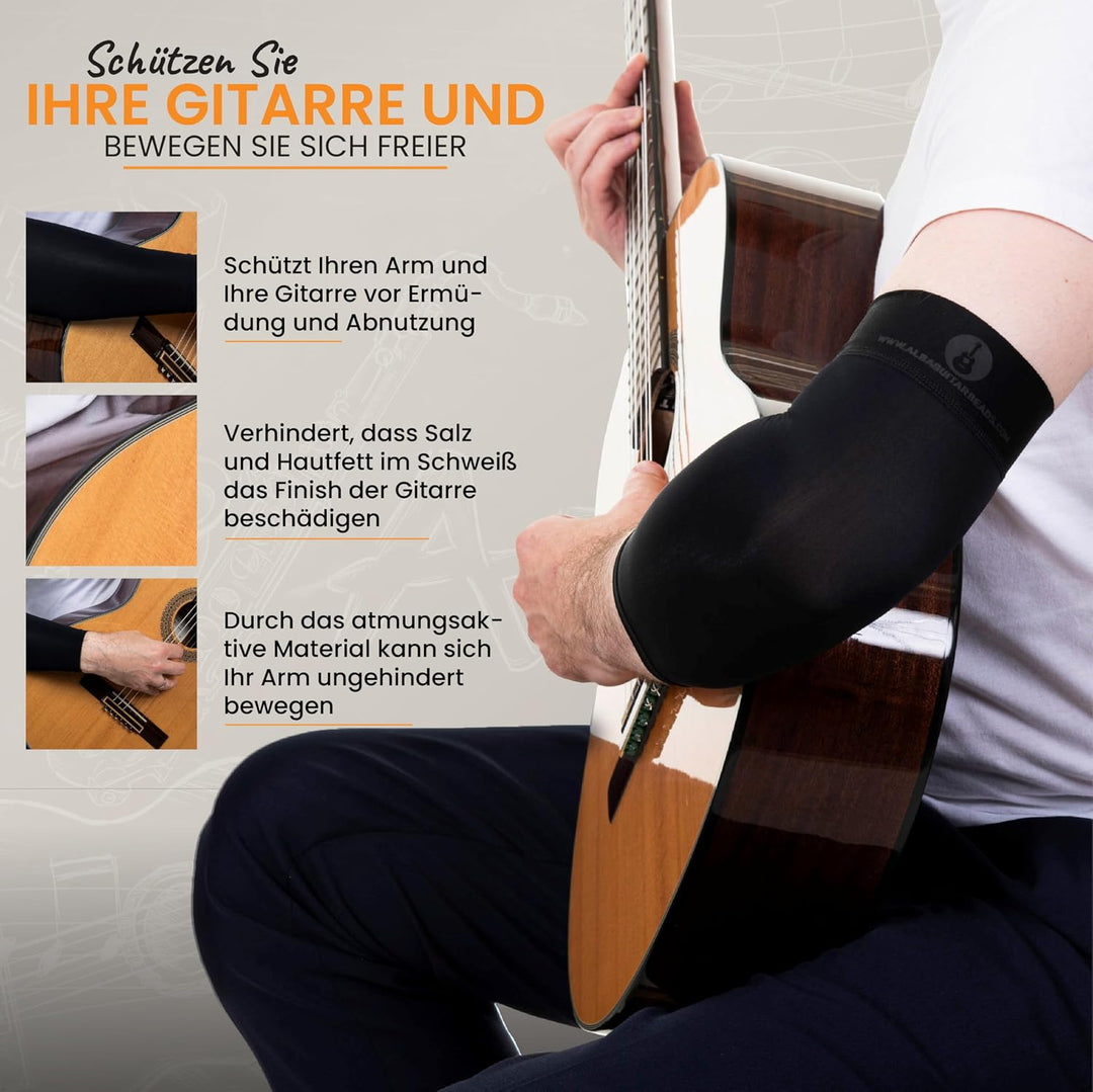 Alba GB Schwarzes arm schutz ärmelschutz ärmel armhülse kurzarm-sleeve für Gitarristen für Klassik,