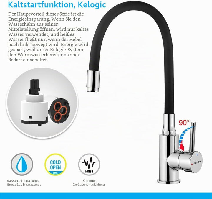 GRIFEMA GRIFERÍA DE COCINA-G4002-2 | Küchenarmatur - Wasserhahn Küche mit Flexibler Auslauf, Hoher A