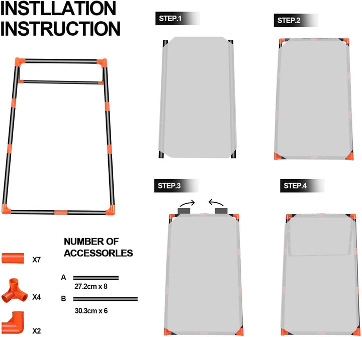 Tragbares Cornhole Game, Maislochwurf-Set mit PVC-Rahmen, 8 Sitzsäcke und Tragetasche für Hinterhof,