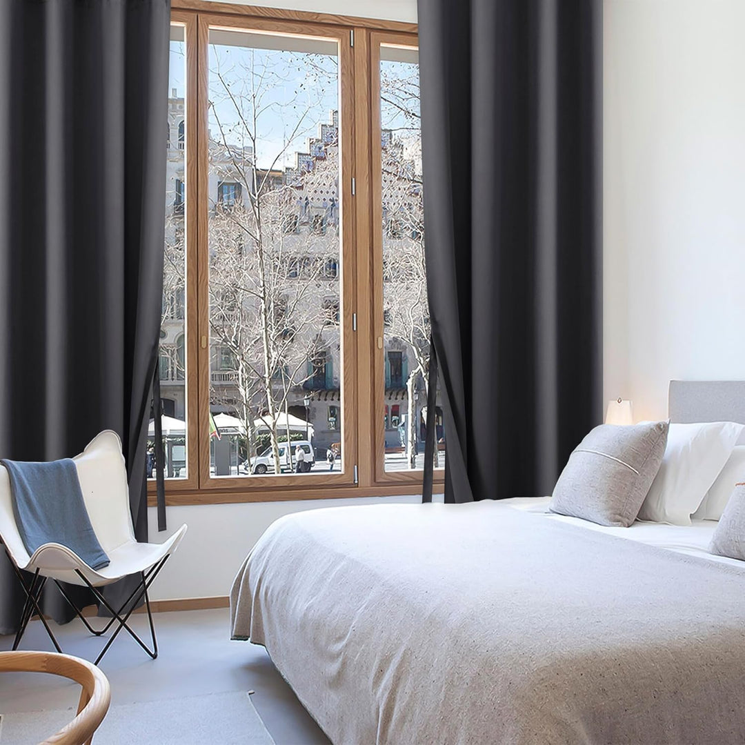 XWZO Blickdichte Vorhänge Verdunklungsvorhänge mit Ösen 2 Stücke Gardienen mit Raffhalter Lichtundur