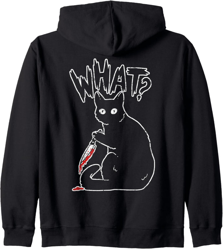 What Katze Messer Horror Gefährlich Grusselig Kapuzenjacke