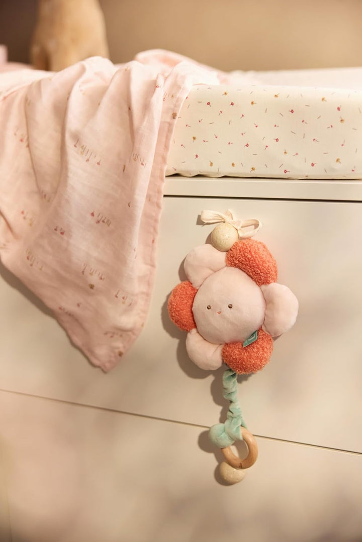Jollein Spieluhr Baby – Pretty Picnic – Flower – Baby Spieluhr mit Musik – Weiche Spieluhr aus Boucl