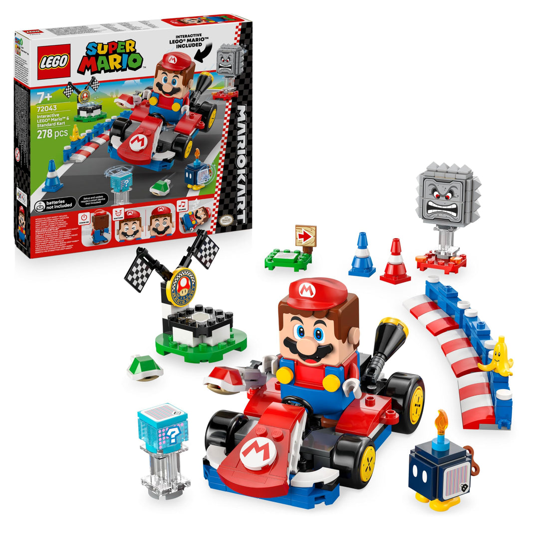 LEGO Mario Kart - Interaktiver Mario & Standard-Kart - Nintendo Spielzeug - Spiel Rennstrecke mit Au
