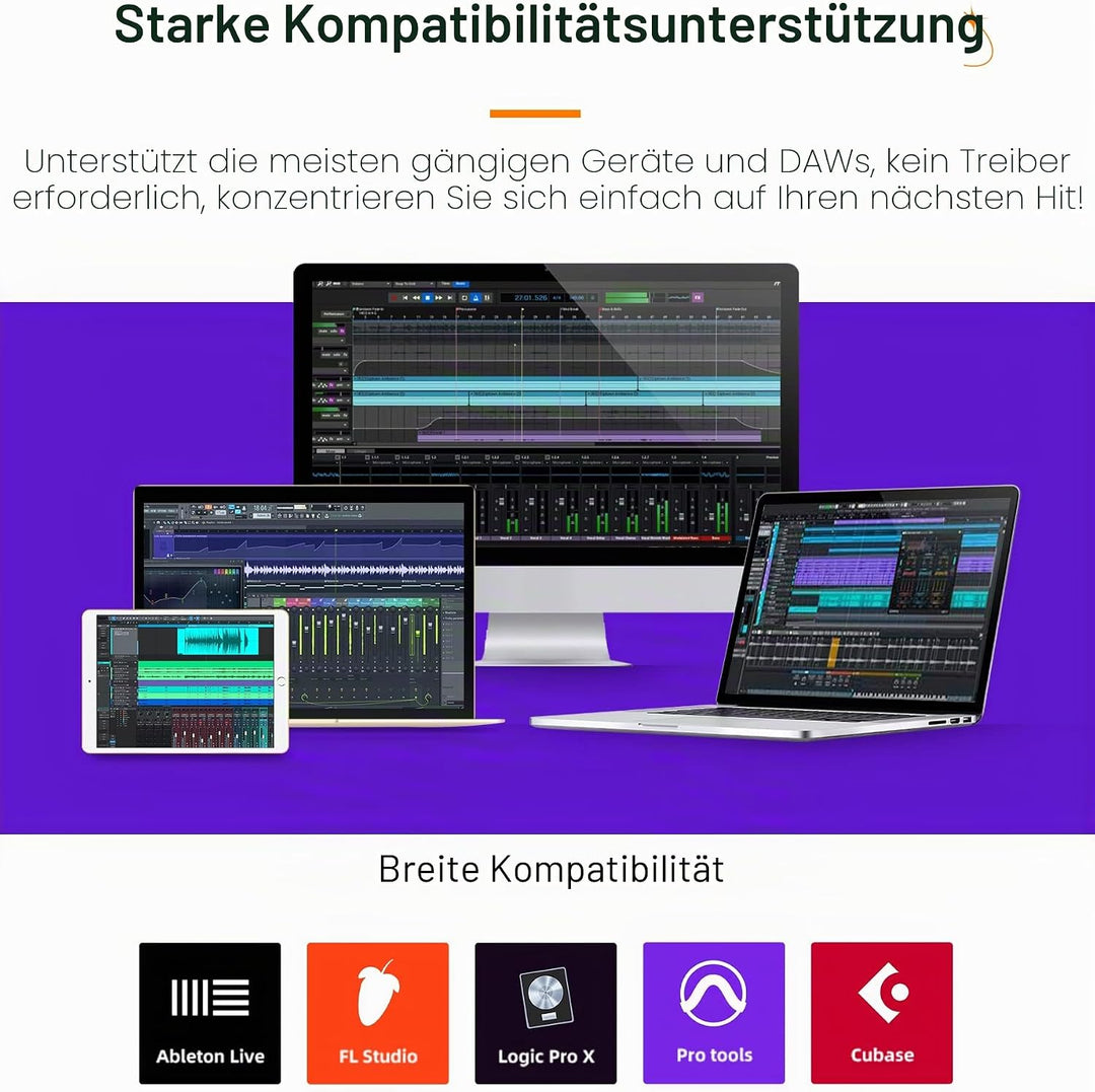 Synido MIDI Pad Beat Maker Maschine mit 16 RGB Beat Pads, USB Portable Mini MIDI Controller Pad mit