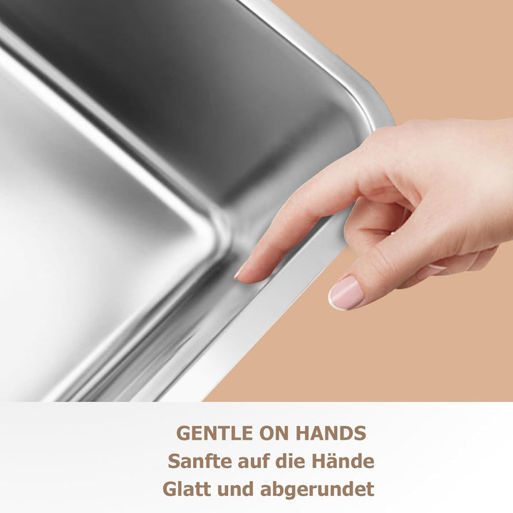 XXL Katzenklo,Grosses Katzentoilette 50 * 35 * 25 cm Niemals Gerüche, Rostfrei, Antihaft Glatte Ober