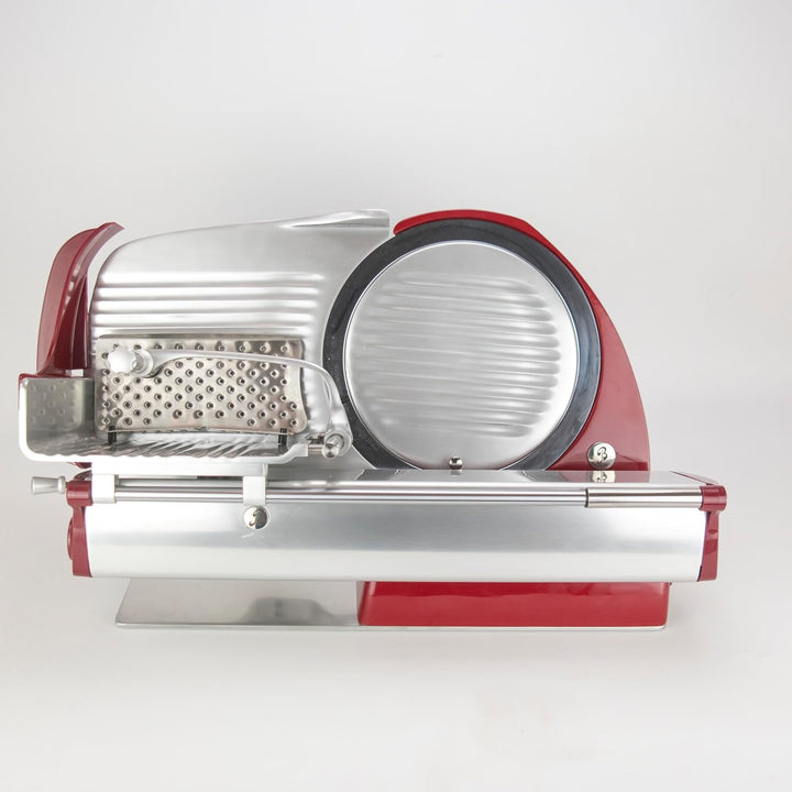 Berkel Aufschnittmaschine Home Line 250 in rot - Premium Schneidemaschine inkl. handgefertigtem Einl