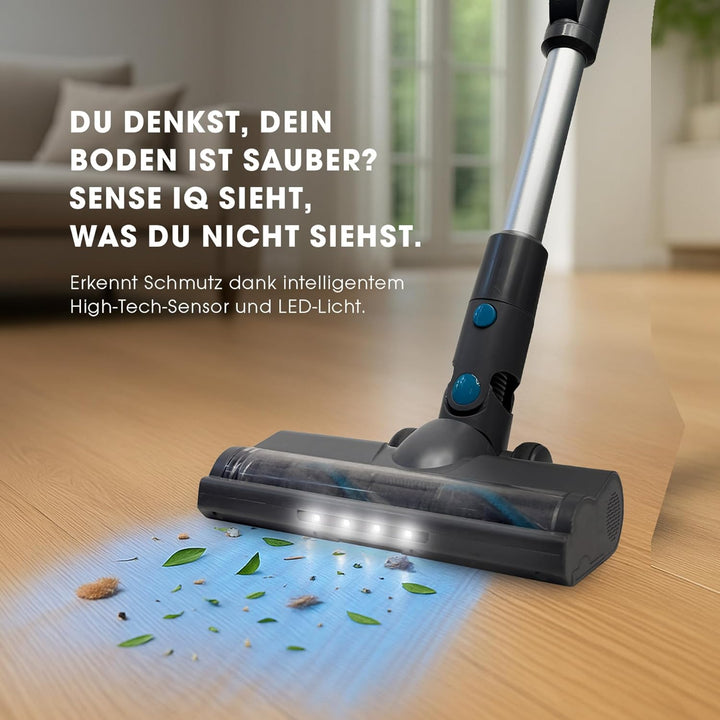 LIVINGTON Sense IQ - Akku Staubsauger kabellos - Handstaubsauger mit Schmutzerkennung & 4-Fach-Filte