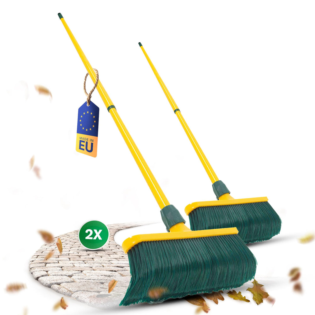 Novaliv Krallenbesen Set 30 cm Kunststoff mit Stiel Schneebesen Kratzbesen Rasenbesen Besen für drau
