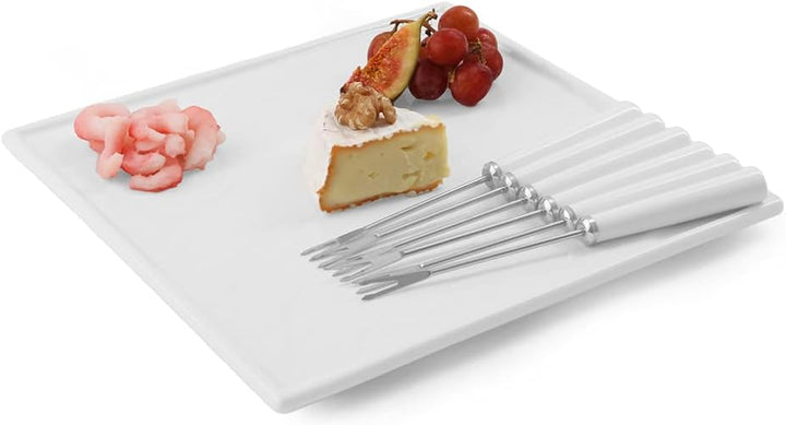 Holst Porzellan SDW 001 SET 7 Porzellan Servierplatte Schieferdesign Set 7-tlg. mit sechs Pieksern,