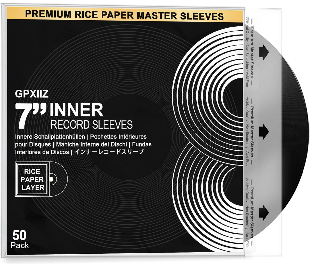 Schallplatten Innenhüllen 7 Zoll, 50x LP Schutzhüllen Antistatisch | Master Schallplatten Hüllen aus